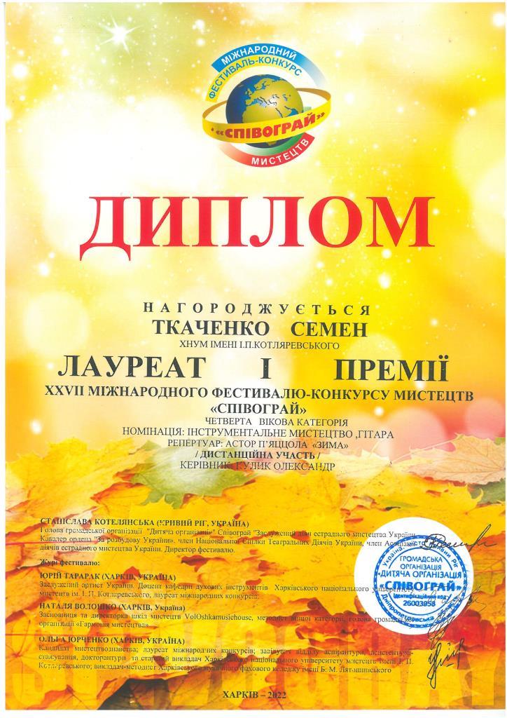 777Ткаченко Спивограй 1место